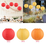 Maxbell Maxbell 5 Pieces 30cm DIY Chinese Round Paper Lanterns Decoration for Birthday Party Red
