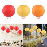 Maxbell Maxbell 5 Pieces 30cm DIY Chinese Round Paper Lanterns Decoration for Birthday Party Red