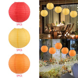 Maxbell Maxbell 5 Pieces 30cm DIY Chinese Round Paper Lanterns Decoration for Birthday Party Red