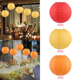Maxbell Maxbell 5 Pieces 30cm DIY Chinese Round Paper Lanterns Decoration for Birthday Party Red