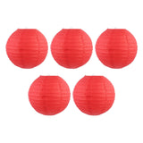 Maxbell Maxbell 5 Pieces 30cm DIY Chinese Round Paper Lanterns Decoration for Birthday Party Red