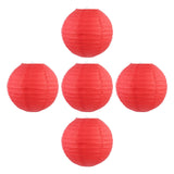 Maxbell Maxbell 5 Pieces 30cm DIY Chinese Round Paper Lanterns Decoration for Birthday Party Red