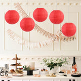 Maxbell Maxbell 5 Pieces 30cm DIY Chinese Round Paper Lanterns Decoration for Birthday Party Red