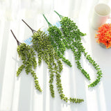 Maxbell Maxbell 2 Pieces Artificial Hanging Plants Fake String of Pearls for Bedroom Outdoor Style A