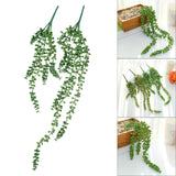 Maxbell Maxbell 2 Pieces Artificial Hanging Plants Fake String of Pearls for Bedroom Outdoor Style A