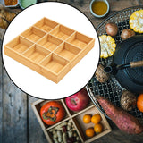 Maxbell Maxbell Bamboo Fruit Tray Party Appetizer Platter for Restaurant Kitchen Dining Room 30.5x30.5x5cm