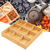Maxbell Maxbell Bamboo Fruit Tray Party Appetizer Platter for Restaurant Kitchen Dining Room 30.5x30.5x5cm