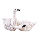 2x Swan Statues Couple Swan Figurines Birthday Gift Cabinet Resin Sculptures Style C