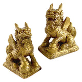 Maxbell Maxbell 2Pcs Kylin Statue Furnishing Kylin Figurines for Shop Living Room NightStand 8.5cmx4.5cmx9cm