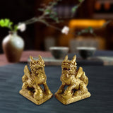 Maxbell Maxbell 2Pcs Kylin Statue Furnishing Kylin Figurines for Shop Living Room NightStand 8.5cmx4.5cmx9cm