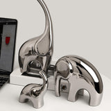 Maxbell Maxbell 3 Pieces Family Elephants Figurines Ceramic Statue for Bedroom Cabinet Office