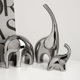 Maxbell Maxbell 3 Pieces Family Elephants Figurines Ceramic Statue for Bedroom Cabinet Office