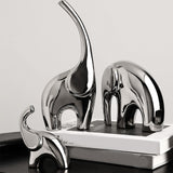 Maxbell Maxbell 3 Pieces Family Elephants Figurines Ceramic Statue for Bedroom Cabinet Office
