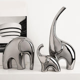 Maxbell Maxbell 3 Pieces Family Elephants Figurines Ceramic Statue for Bedroom Cabinet Office