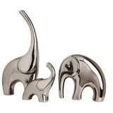 Maxbell Maxbell 3 Pieces Family Elephants Figurines Ceramic Statue for Bedroom Cabinet Office
