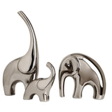 Maxbell Maxbell 3 Pieces Family Elephants Figurines Ceramic Statue for Bedroom Cabinet Office