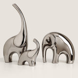 Maxbell Maxbell 3 Pieces Family Elephants Figurines Ceramic Statue for Bedroom Cabinet Office