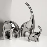 Maxbell Maxbell 3 Pieces Family Elephants Figurines Ceramic Statue for Bedroom Cabinet Office