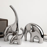 Maxbell Maxbell 3 Pieces Family Elephants Figurines Ceramic Statue for Bedroom Cabinet Office