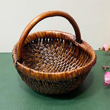 Maxbell Maxbell Handwoven Fruit Basket Rustic Decor Food Basket for Kitchen Restaurant Table Coffee