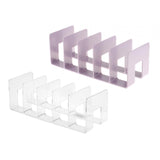 Maxbell Maxbell Acrylic Desk Organizer Five Frame Compact Book Stand for Study Room Table Bookshelf Violet
