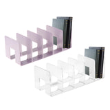 Maxbell Maxbell Acrylic Desk Organizer Five Frame Compact Book Stand for Study Room Table Bookshelf Violet