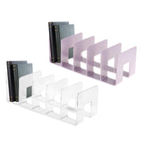 Maxbell Maxbell Acrylic Desk Organizer Five Frame Compact Book Stand for Study Room Table Bookshelf Violet