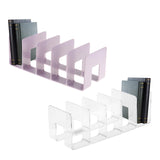 Maxbell Maxbell Acrylic Desk Organizer Five Frame Compact Book Stand for Study Room Table Bookshelf Violet
