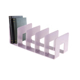 Maxbell Maxbell Acrylic Desk Organizer Five Frame Compact Book Stand for Study Room Table Bookshelf Violet