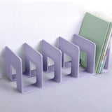 Maxbell Maxbell Acrylic Desk Organizer Five Frame Compact Book Stand for Study Room Table Bookshelf Violet