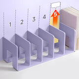 Maxbell Maxbell Acrylic Desk Organizer Five Frame Compact Book Stand for Study Room Table Bookshelf Violet