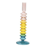 Glass Candle Holder Retro Candlesticks for Holiday Wedding Decoration style D