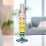 Glass Candle Holder Retro Candlesticks for Holiday Wedding Decoration style D