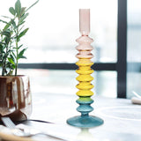Glass Candle Holder Retro Candlesticks for Holiday Wedding Decoration style D