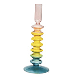 Glass Candle Holder Retro Candlesticks for Holiday Wedding Decoration style E
