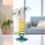 Glass Candle Holder Retro Candlesticks for Holiday Wedding Decoration style E