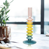 Glass Candle Holder Retro Candlesticks for Holiday Wedding Decoration style E