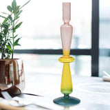 Glass Candle Holder Retro Candlesticks for Holiday Wedding Decoration style G
