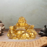 Maitreya Buddha Statue Resin Laughing Buddha for Party Housewarming Gift Gold