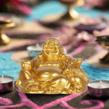 Maitreya Buddha Statue Resin Laughing Buddha for Party Housewarming Gift Gold