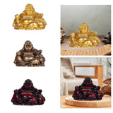 Maitreya Buddha Statue Resin Laughing Buddha for Party Housewarming Gift Gold