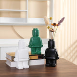 Maxbell Maxbell Vase for Flowers Robot Flower Pot Desktop Vase for Housewarming Indoor Table Green