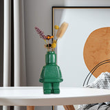 Maxbell Maxbell Vase for Flowers Robot Flower Pot Desktop Vase for Housewarming Indoor Table Green