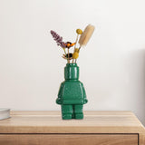 Maxbell Maxbell Vase for Flowers Robot Flower Pot Desktop Vase for Housewarming Indoor Table Green