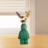 Maxbell Maxbell Vase for Flowers Robot Flower Pot Desktop Vase for Housewarming Indoor Table Green
