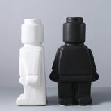 Maxbell Maxbell Vase for Flowers Robot Flower Pot Desktop Vase for Housewarming Indoor Table White