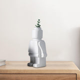 Maxbell Maxbell Vase for Flowers Robot Flower Pot Desktop Vase for Housewarming Indoor Table White