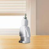 Maxbell Maxbell Vase for Flowers Robot Flower Pot Desktop Vase for Housewarming Indoor Table White