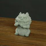 Kirin Statue Home Decor Tea Play Tea Pet Ornament for Tea Table Desk Tearoom Style B