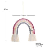Macrame Tapestry Wall Hanging Decoration Unique for Home Wedding Living Room Pink